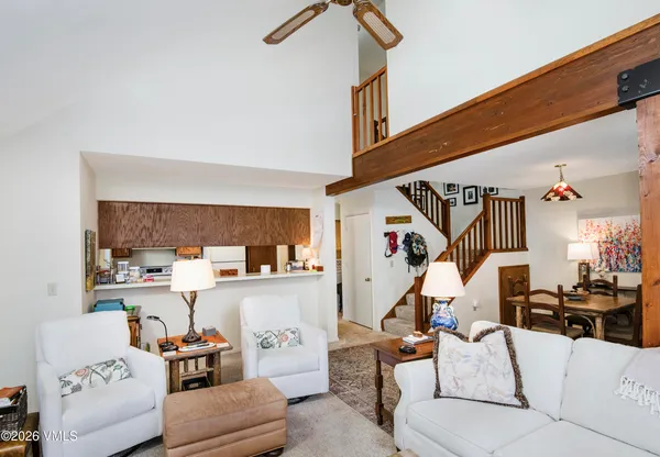 a living room with furniture