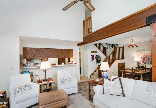 a living room with furniture