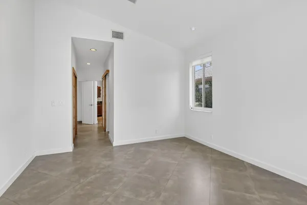 an empty room with closet