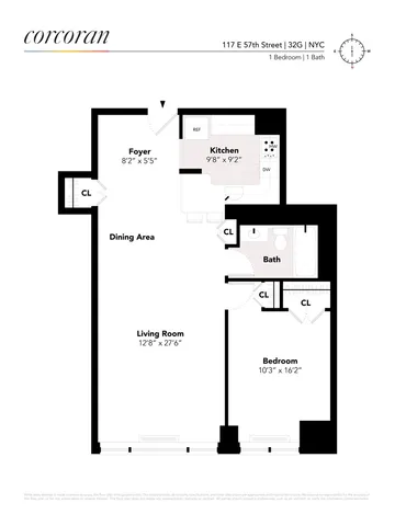 $1,150,000 | 117 East 57th Street, Unit 32G | Midtown East