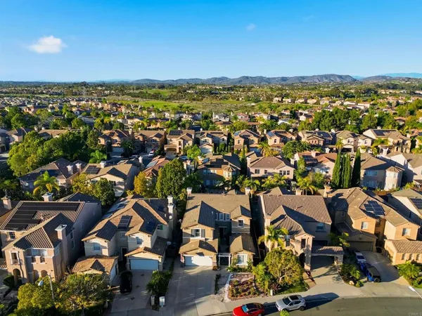 an aerial view of multiple house