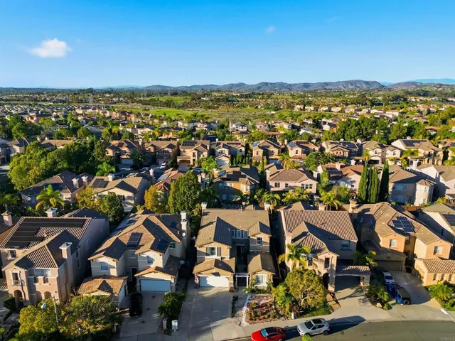 an aerial view of multiple house