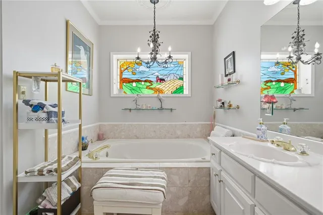 a view of a bathroom from a hallway