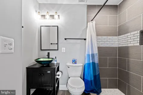 a bathroom with a shower