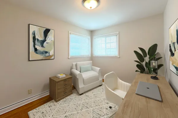 an empty room with a window