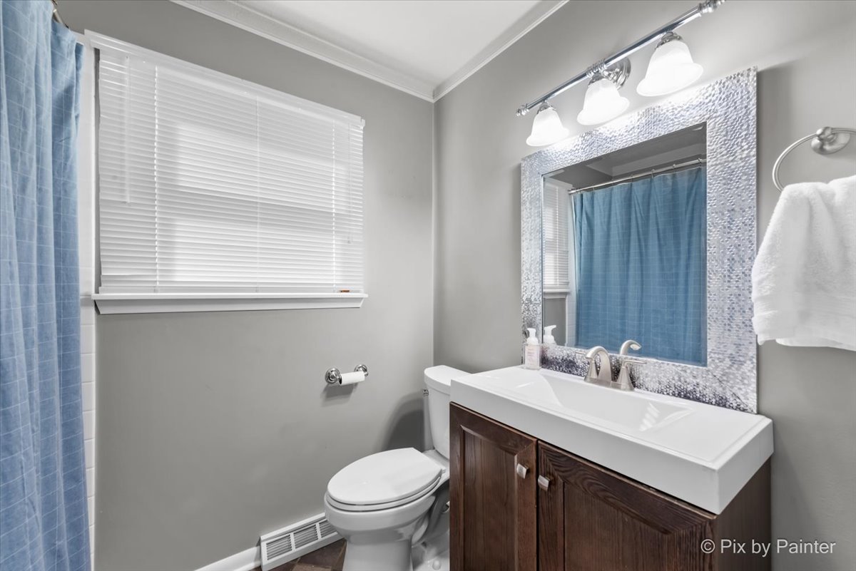 571 Lowden Avenue Glen Ellyn, IL 60137 - Photo 24 of 30 a bathroom with a sink vanity mirror and toilet