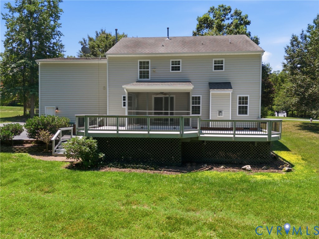 13524 Mountcastle Road Chesterfield, VA 23832 - Photo 42 of 44 Rear exterior featuring a screened porch, expansiv