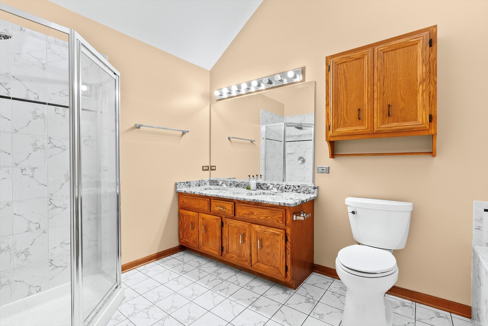 1107 Conan Doyle Road Naperville, IL 60564 - Photo 23 of 34 a bathroom with a toilet sink and mirror