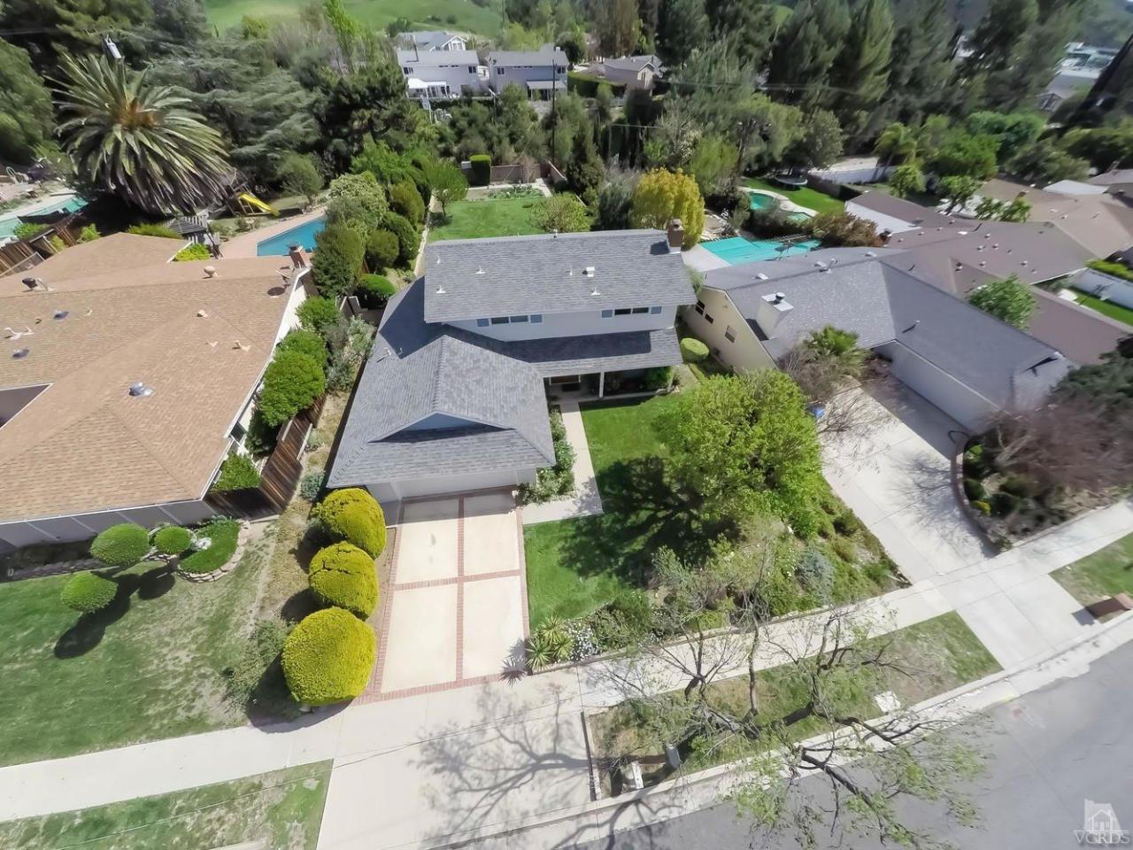 5414 Parkmor Road Calabasas, CA 91302 - Photo 6 of 58 an aerial view of a house with a swimming pool