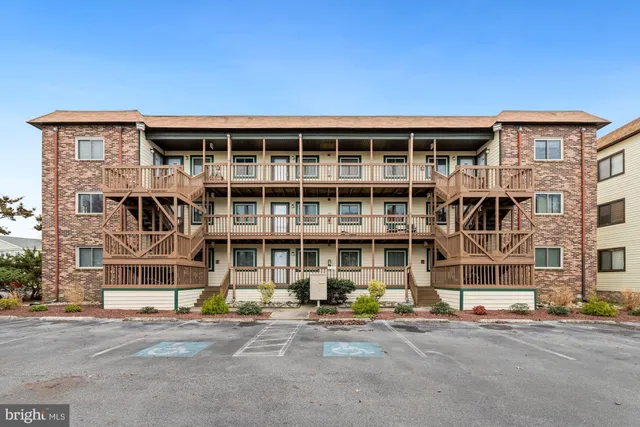 a front view of a building with street