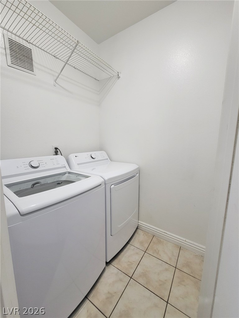 5525 West Flamingo Road, Unit 2040 Las Vegas, NV 89103 - Photo 13 of 15 A dedicated utility space with contemporary laundry appliances and practical wire shelving.
