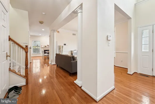 a view of a living room and dining room