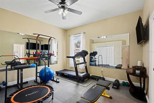 a room with musical instruments