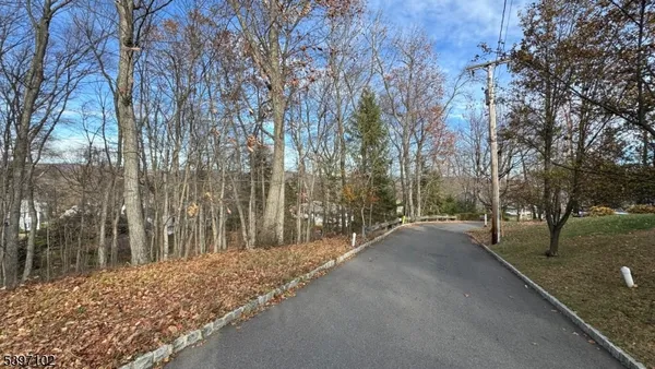 a view of a road with a yard