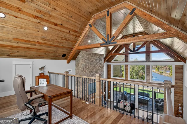 a view of outdoor space with seating area