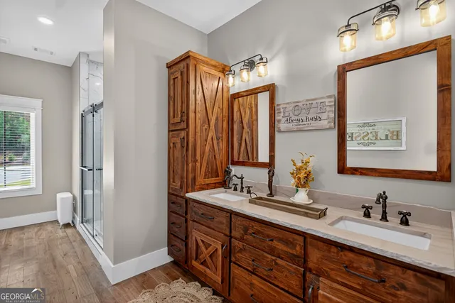 a view of city and a lake