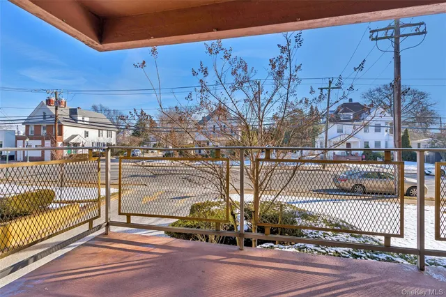 a view of a building with a street