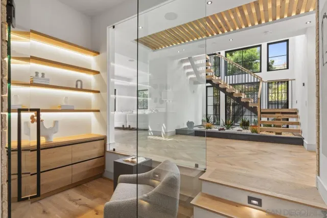 a room with gym equipment