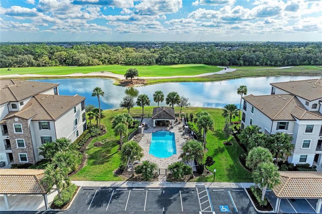 17006 Vardon Terrace, Unit 206 Lakewood Ranch, FL 34211 - Photo 47 of 79 an aerial view of a house with a garden