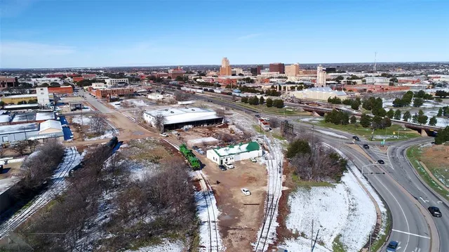 an aerial view of a city