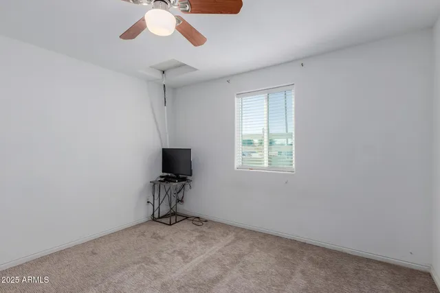 a view of workspace with fan