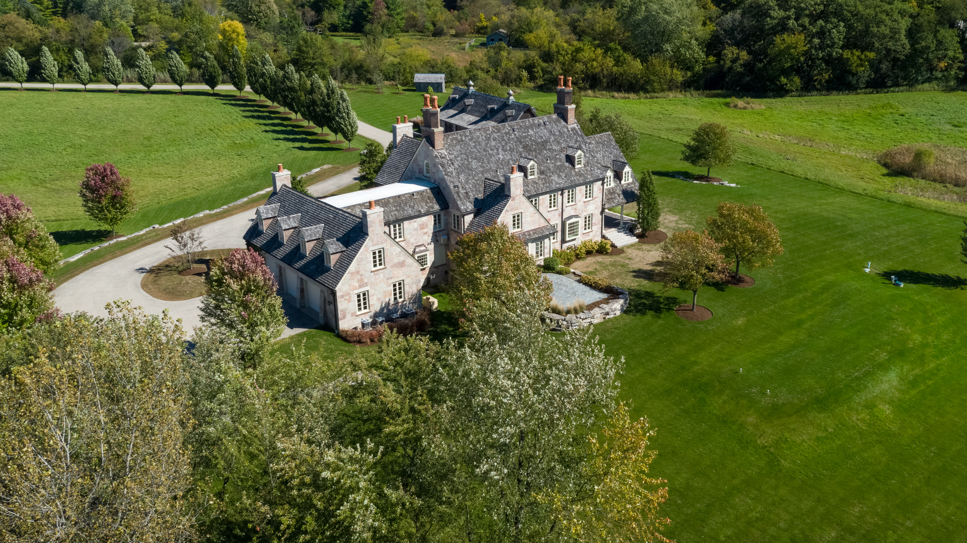 3149 Cuba Road Long Grove, IL 60047 - Photo 2 of 26 an aerial view of a house with outdoor space trees all around