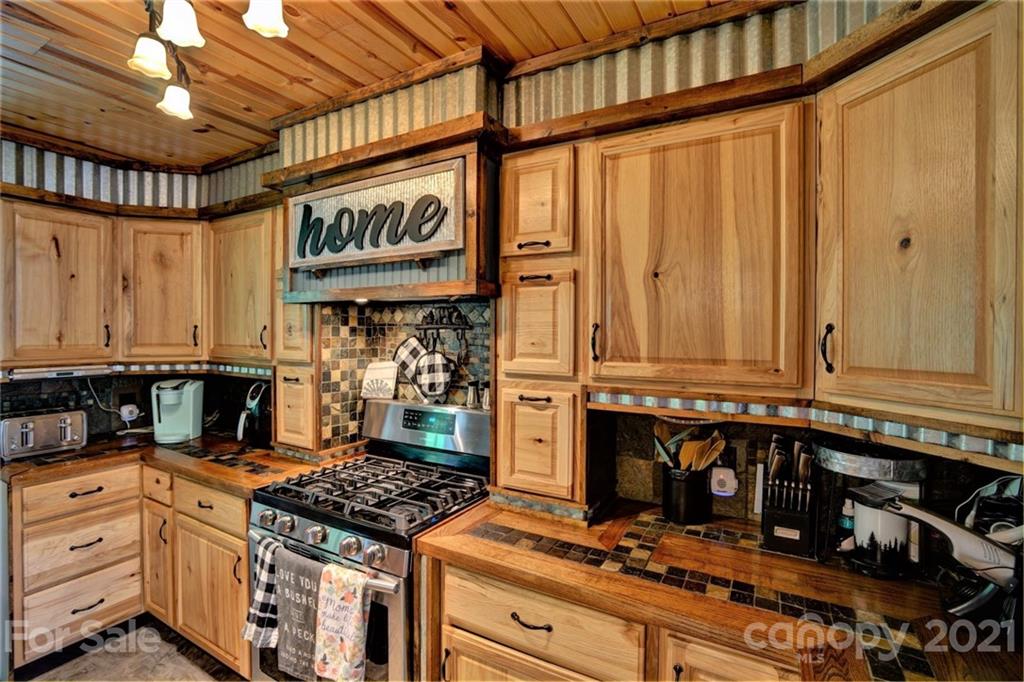 317 Nelson Road Bryson City, NC 28713 - Photo 22 of 40 a kitchen with a stove and cabinets