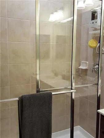 a bathroom with a shower