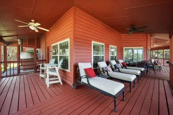 a outdoor space with patio furniture