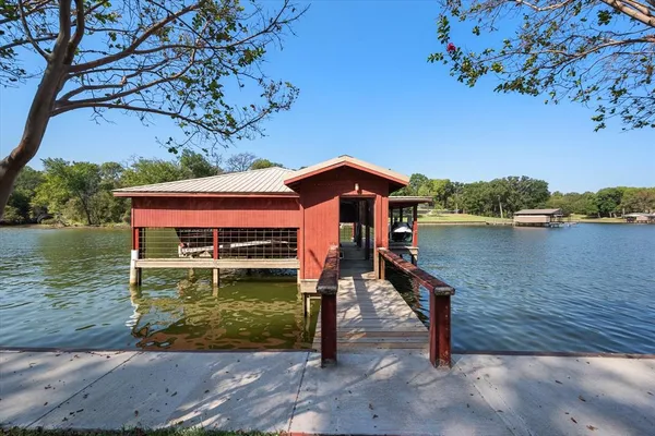 a view of a lake with a mountain in the background