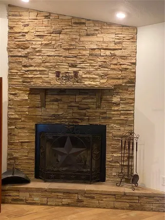 a view of a fireplace