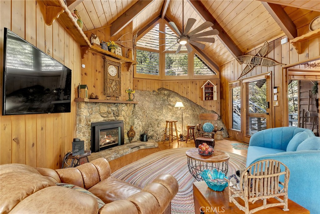 25300 Pine Crest Avenue Idyllwild, CA 92549 - Photo 16 of 75 High windows for warm light, yet privacy.