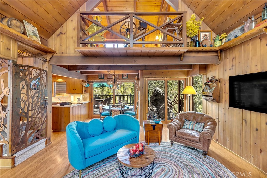 25300 Pine Crest Avenue Idyllwild, CA 92549 - Photo 47 of 75 Living room with loft above.