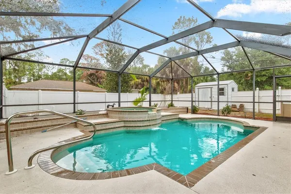 a swimming pool with view