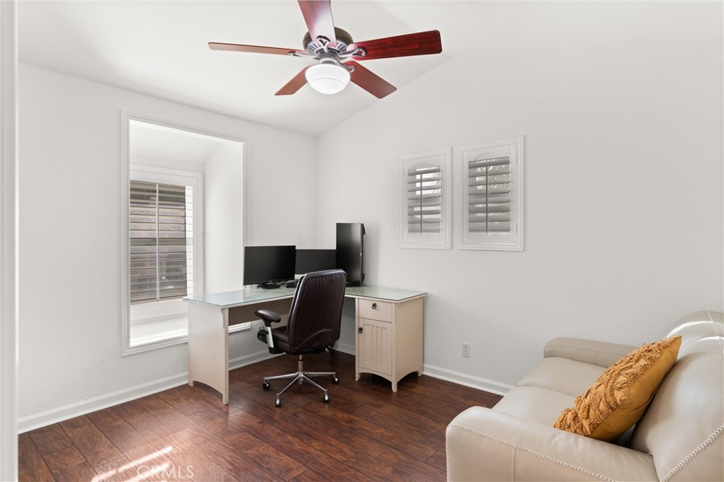 3371 Amy Drive Corona, CA 92882 - Photo 24 of 44 a view of a workspace with furniture and a window