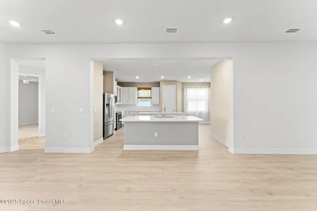 an outdoor view with patio