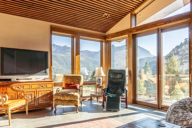 a living room with furniture