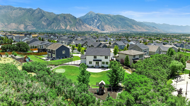 6536 West Muirfield Road Highland, UT 84003 - Photo 45 of 48 Expansive aerial view showcasing a residential neighborhood with distant mountain ranges