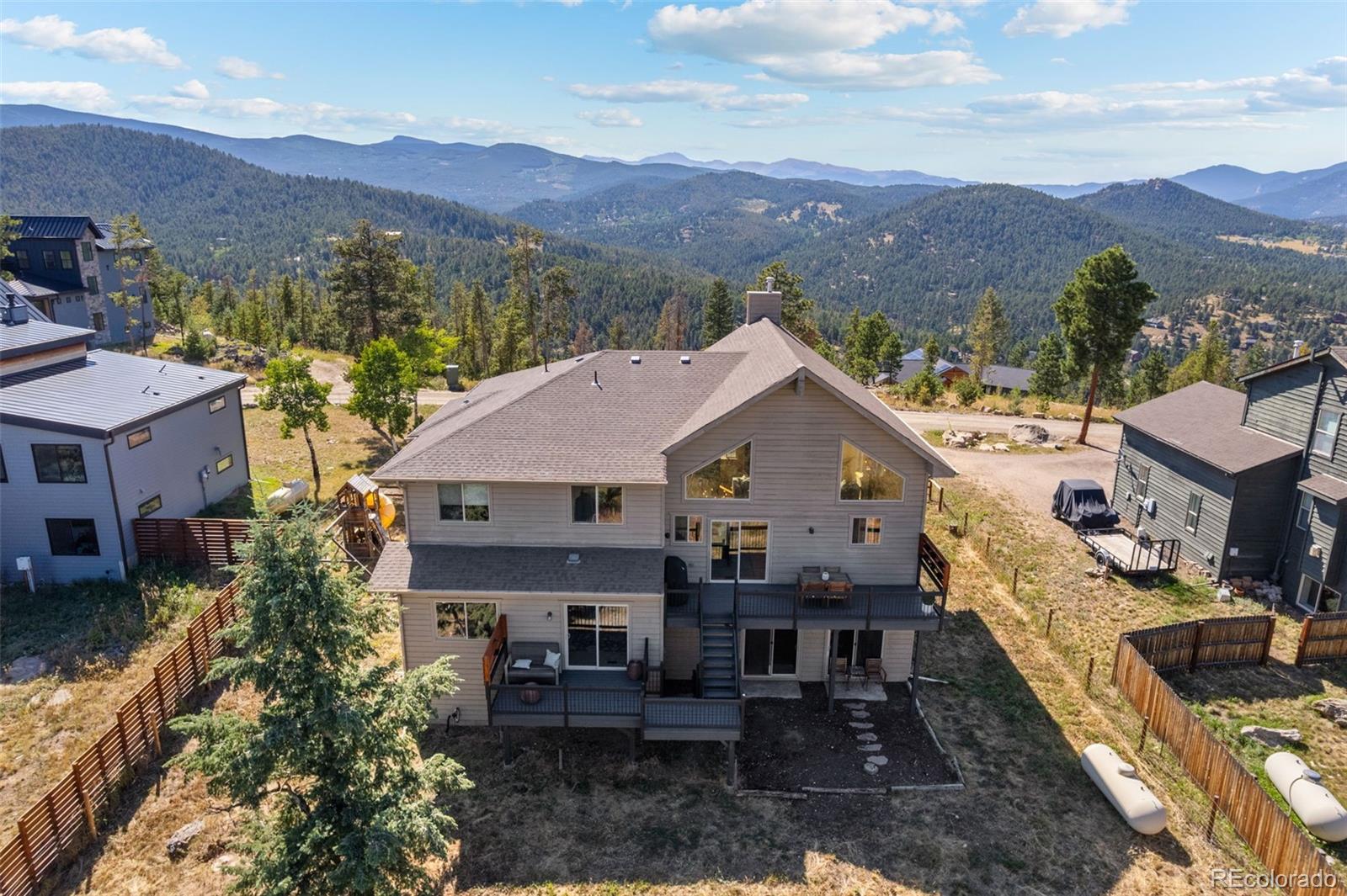 7102 Lynx Lair Road Evergreen, CO 80439 - Photo 35 of 42 an aerial view of houses with a street