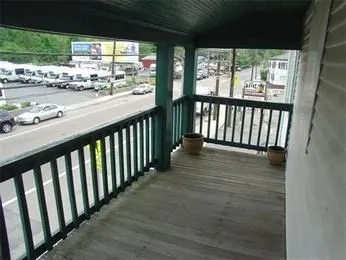 a view of a balcony