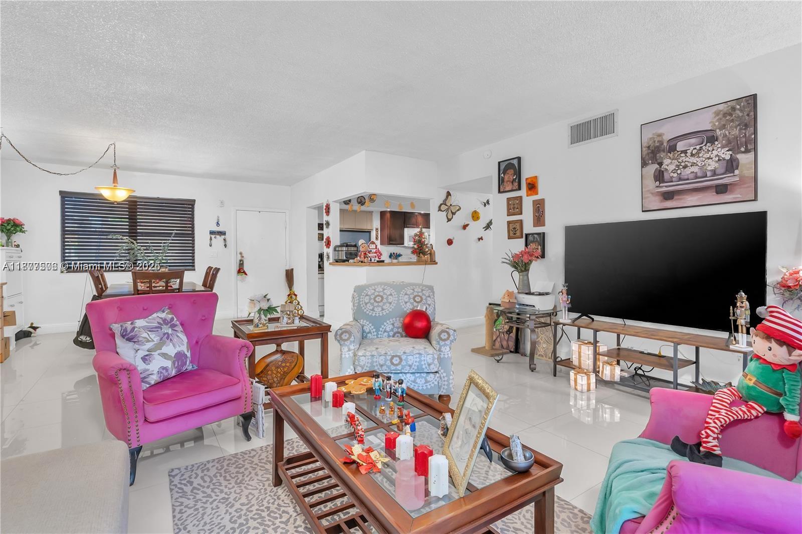 491 Ives Dairy Road, Unit 2025 Miami, FL 33179 - Photo 17 of 20 a living room with furniture and a flat screen tv