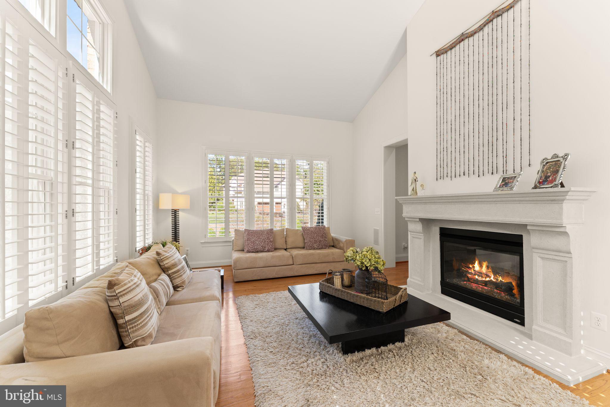 9603 Thistle Ridge Lane Vienna, VA 22182 - Photo 14 of 73 a living room with furniture a fireplace and a large window