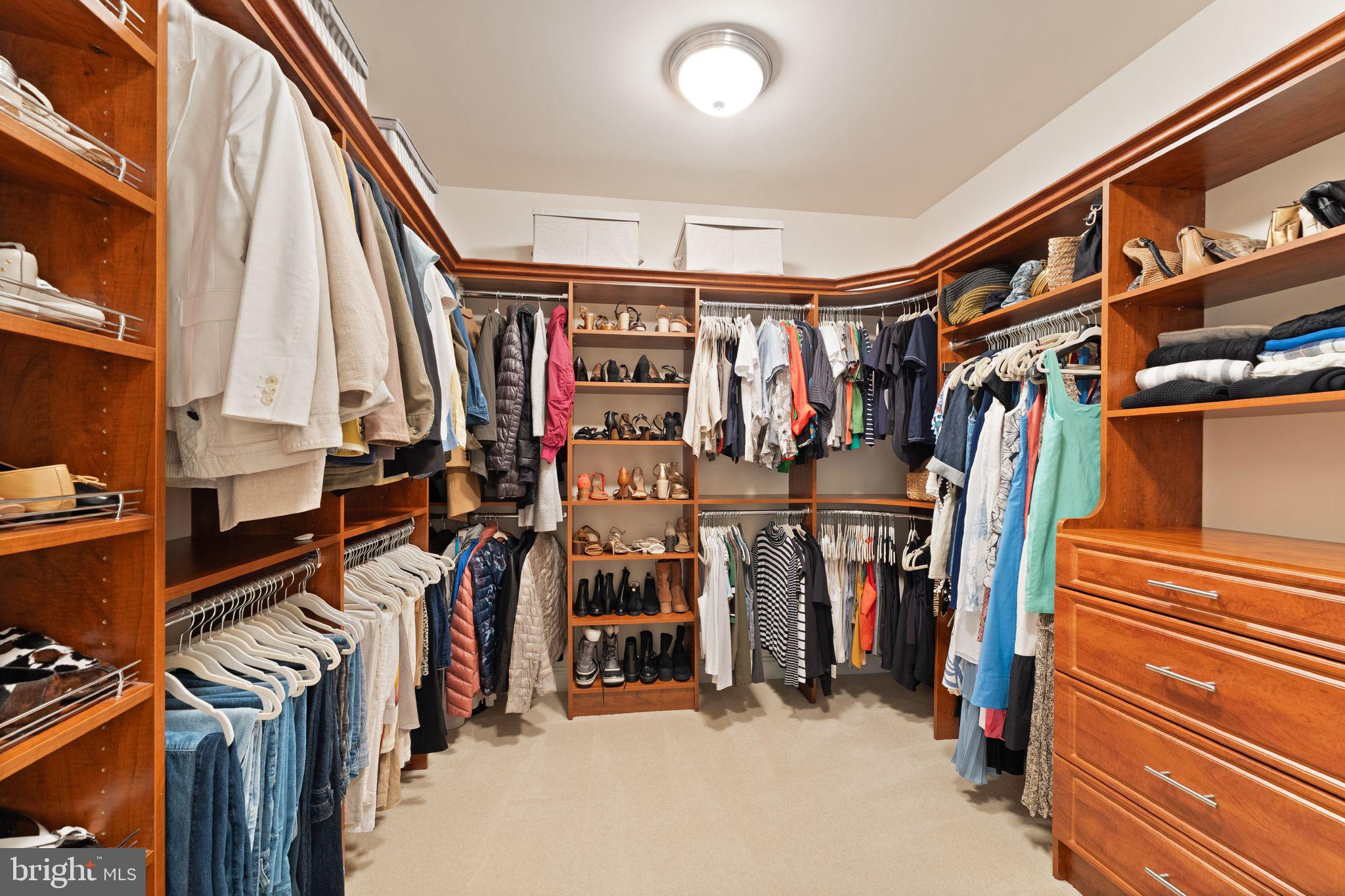 9603 Thistle Ridge Lane Vienna, VA 22182 - Photo 38 of 73 a view of walk in closet with clothes and shoes