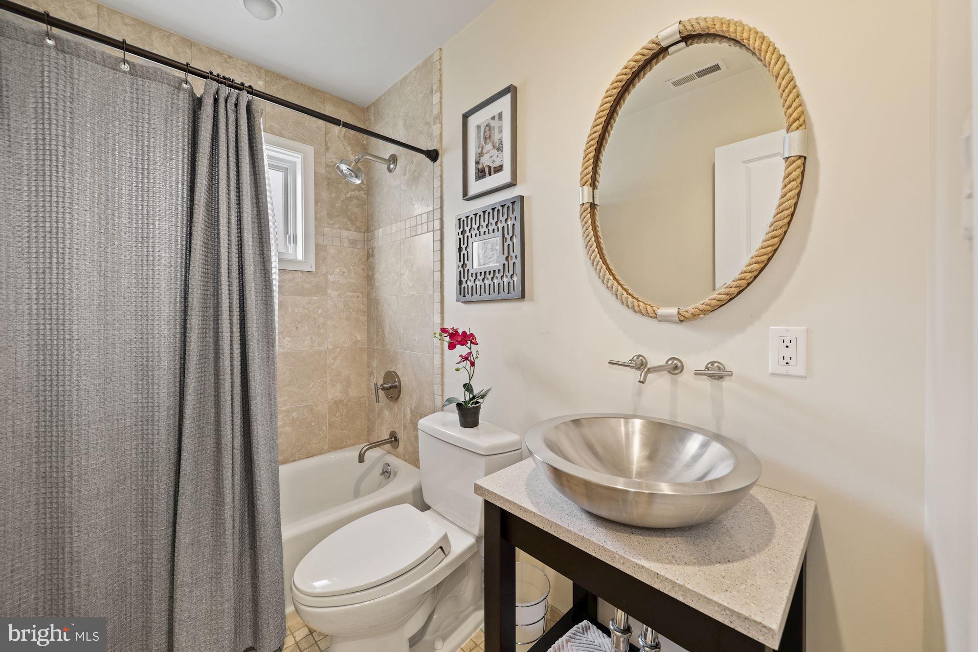 5821 Plainview Road Bethesda, MD 20817 - Photo 25 of 46 Bedroom 2/3 separate bath w/ modern s/s sink