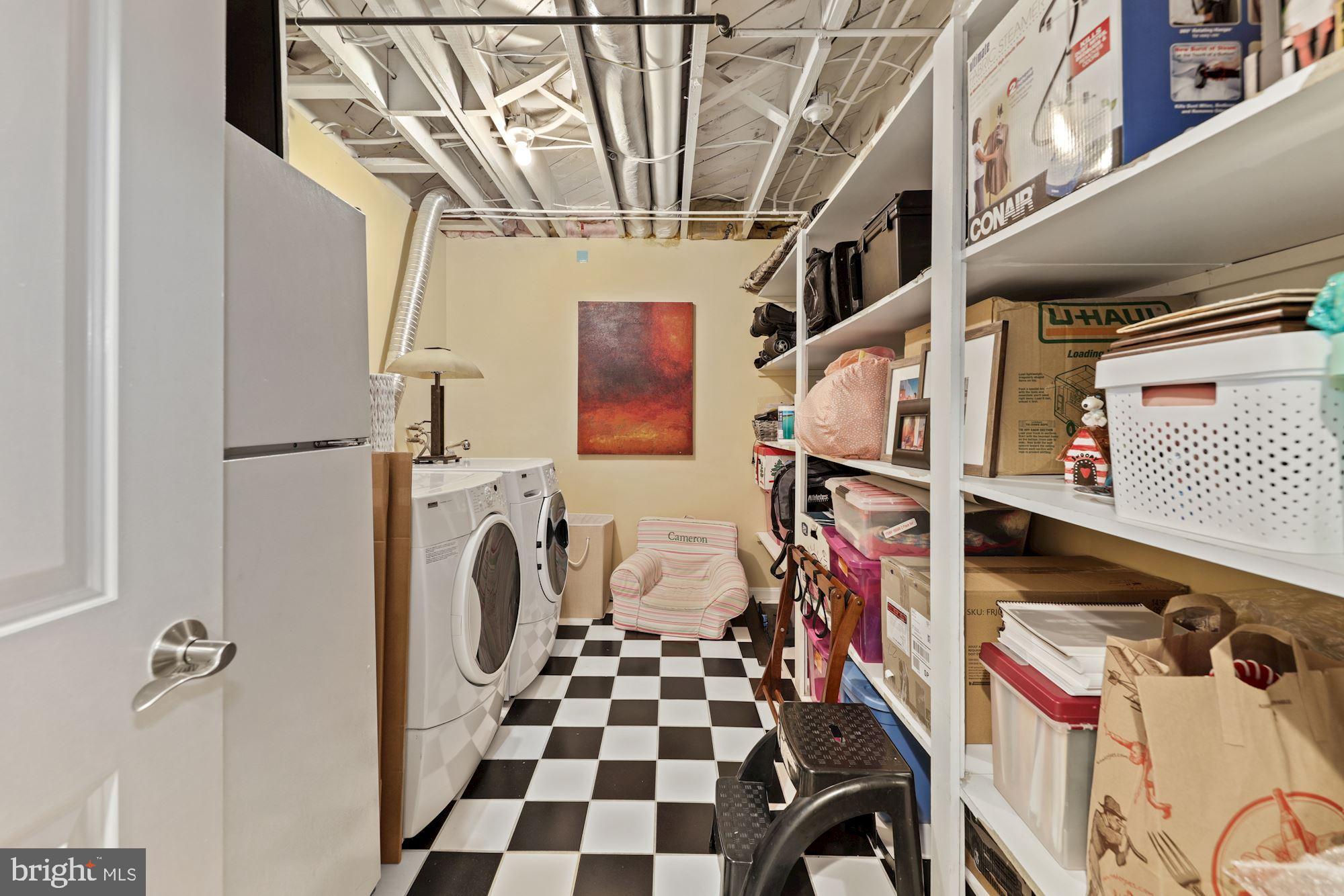 5821 Plainview Road Bethesda, MD 20817 - Photo 34 of 46 Walk-in laundry has 2nd fridge and ample storage