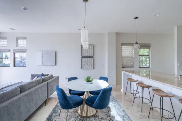 a living room with furniture and a couch