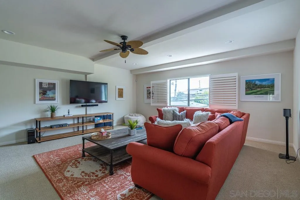 2508 Manchester Avenue Cardiff, CA 92007 - Photo 69 of 75 a living room with furniture a flat screen tv and a window