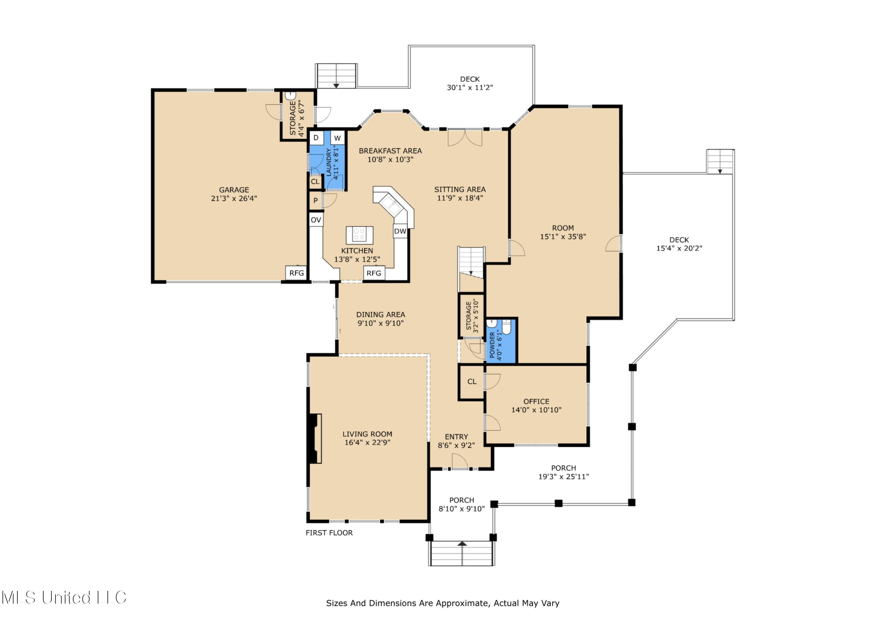 19 Long Lake Carriere, MS 39426 - Photo 39 of 39 first floor floorplan 19 Long Lake