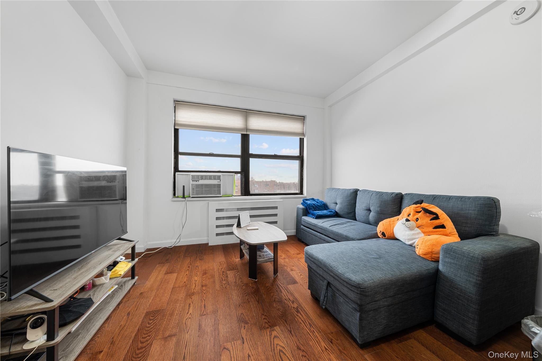 99-32 66th Road, Unit 5K Queens, NY 11374 - Photo 9 of 20 Living room featuring wood finished floors and cooling unit
