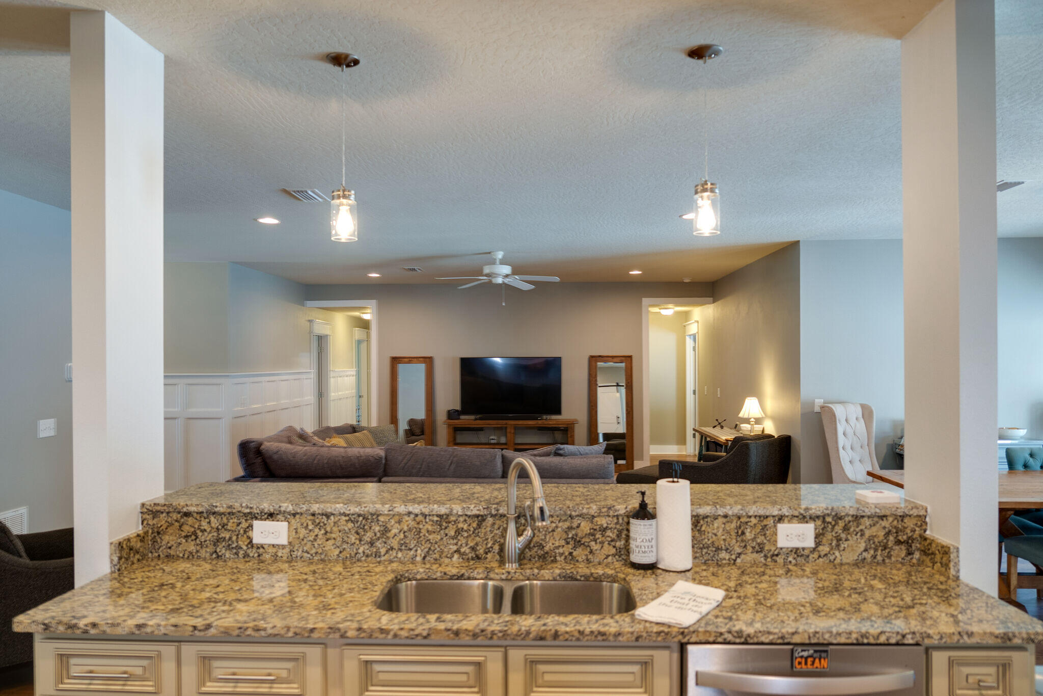 4723 Chanson Crossing Crestview, FL 32539 - Photo 19 of 58 a living room with fireplace furniture and a flat screen tv